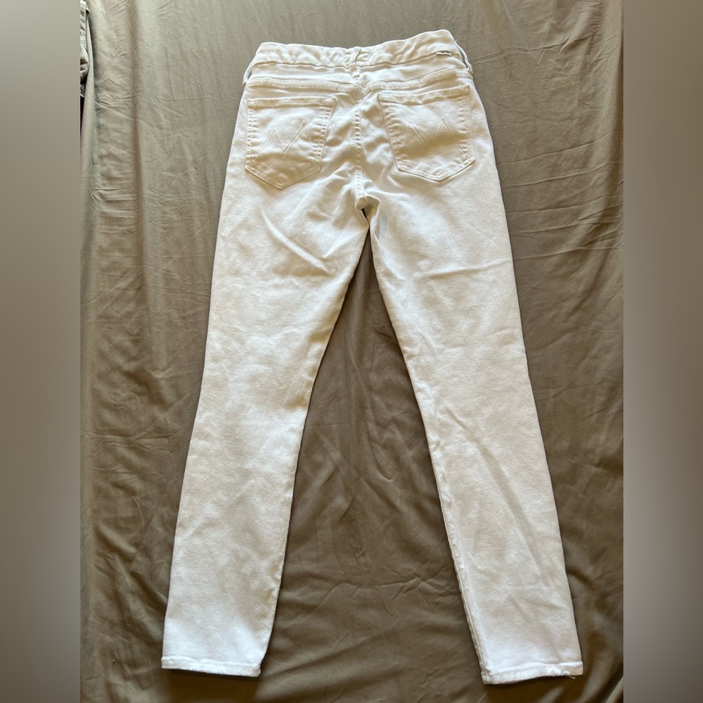 MOTHER Women's White  Skinny Jeans